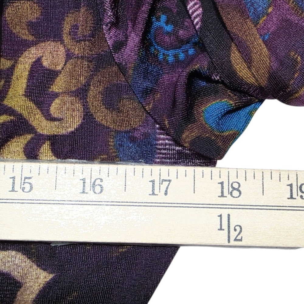 Chicos Travelers Purple Paisley Metallic Lightweight Cardigan Women Size M - Picture 3 of 7